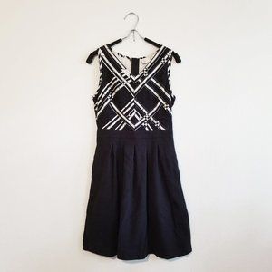 Anthro 9-H15 StCL Black and Cream Party Dress